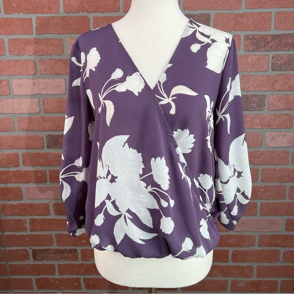 Purple Floral Blouse | West Kei | Small - Petite